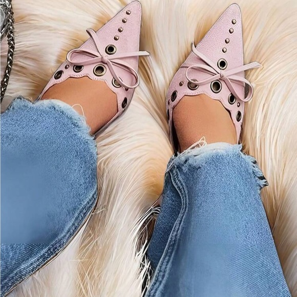 Stiletto Faux Suede Thin High Heel Pumps Pointy Toe Elegant Bowknot Elegant Mule - Picture 1 of 4
